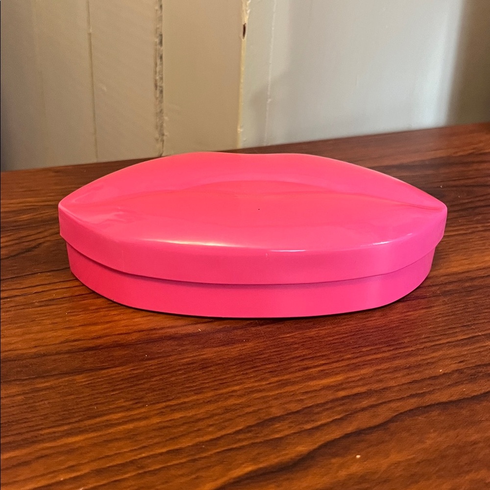 Pink Lip-Shaped Decorative Container - Picture 3 of 4